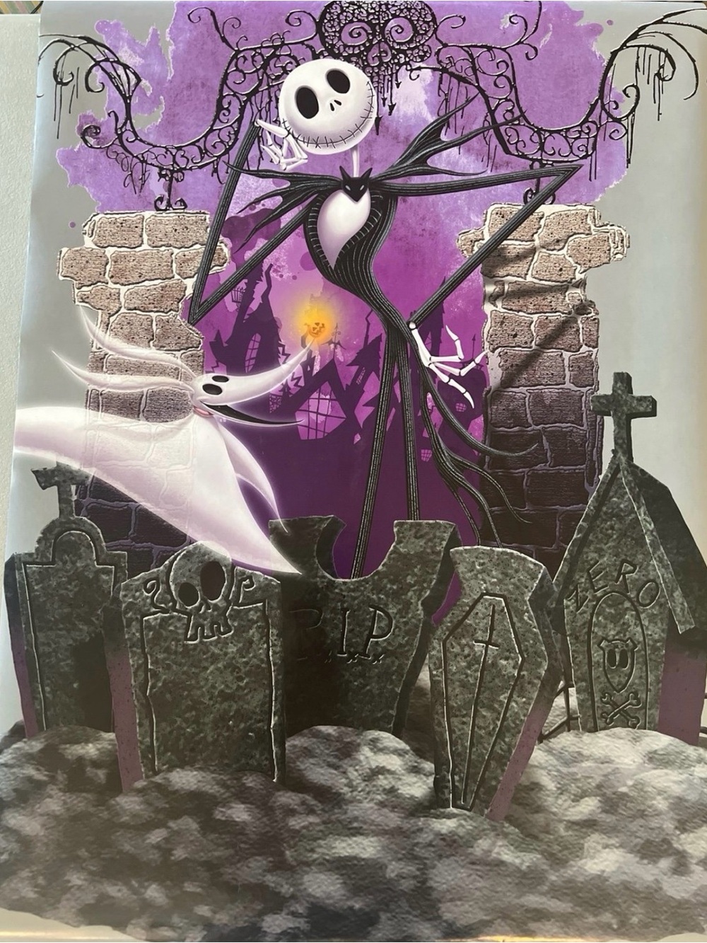 Nightmare Before Christmas Jack Skellington Tombstone Poster - Purple Poster